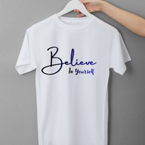 Zaawy's Believe In Yourself Minimalist T-Shirt-White