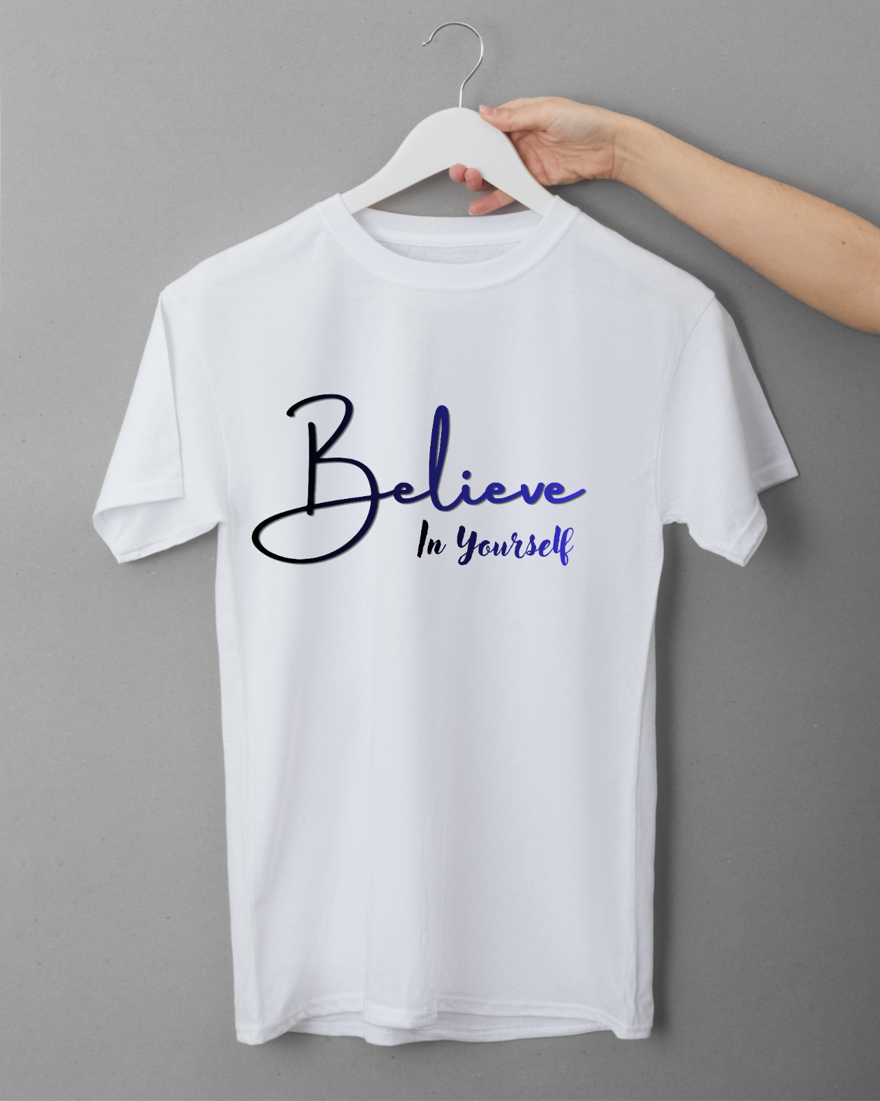 Zaawy's Believe In Yourself Minimalist T-Shirt-White