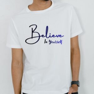 Zaawy's Believe In Yourself Minimalist T-Shirt-White