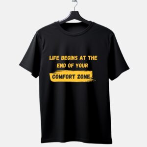 Zaawy's Comfort Zone Breaker Motivational T-Shirt-Black
