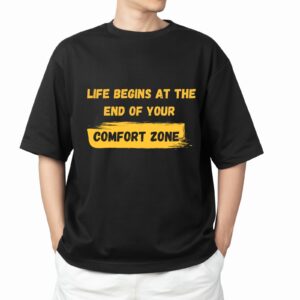 Zaawy's Comfort Zone Breaker Motivational T-Shirt-Black