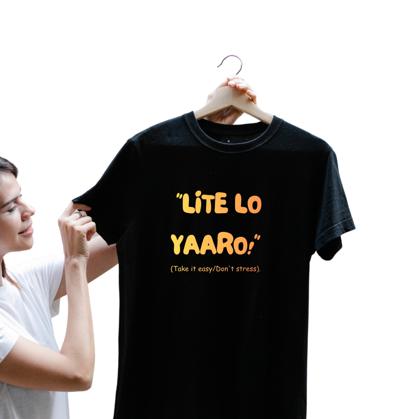 Zaawy's "Lite Lo Yaaro"Black T-Shirt - Image 3