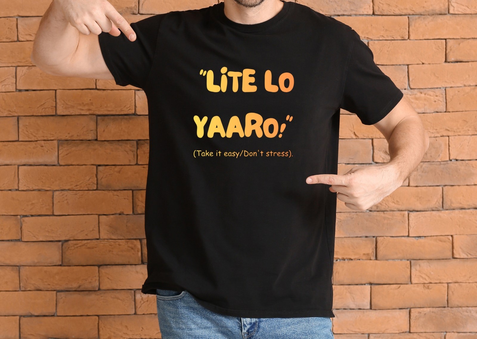 Zaawy's "Lite Lo Yaaro"Black T-Shirt - Image 4